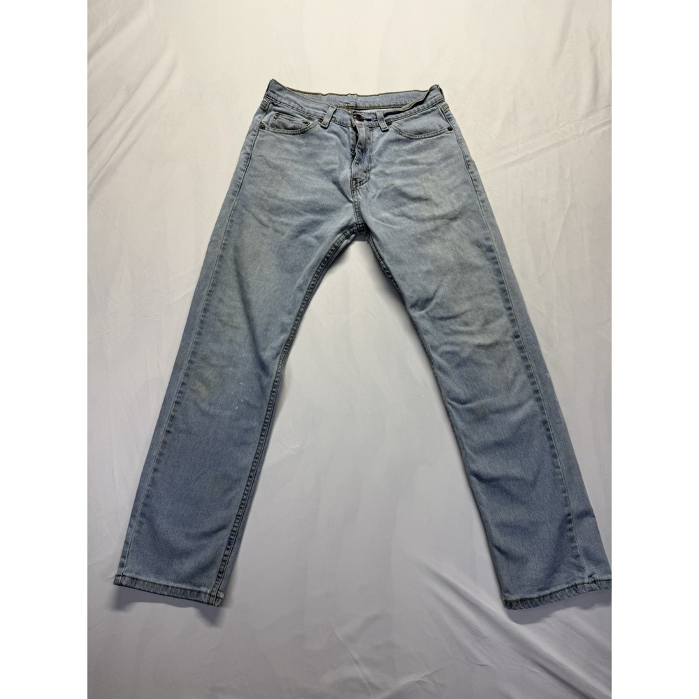 Levis 505 Men's Jeans 30x30‎ Blue Straight Leg Light Wash Denim Work *hole